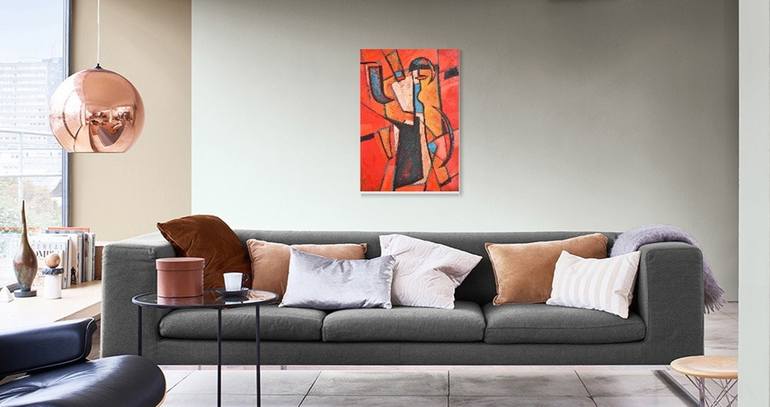 Original Cubism Abstract Painting by Rumen Sazdov