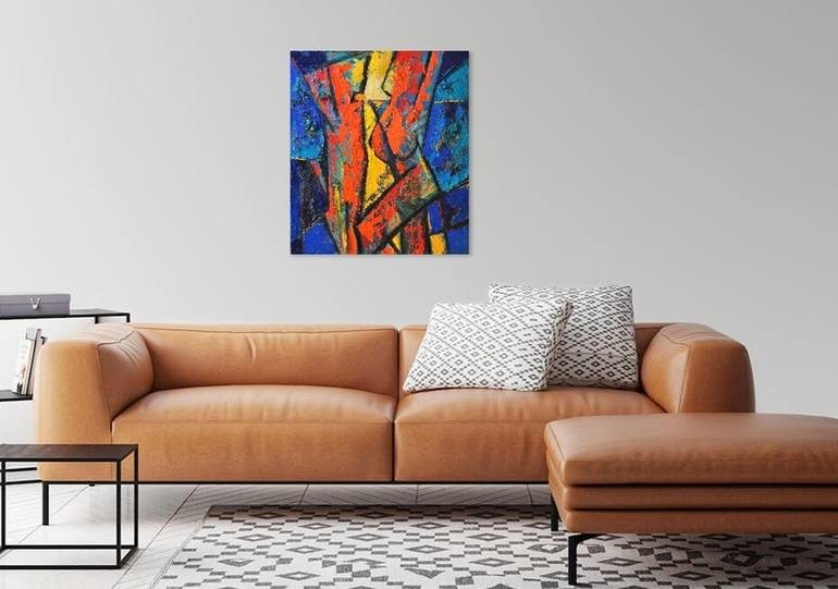 Original Cubism Love Painting by Rumen Sazdov