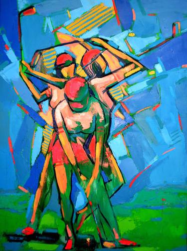 Original Cubism Sport Paintings by Rumen Sazdov