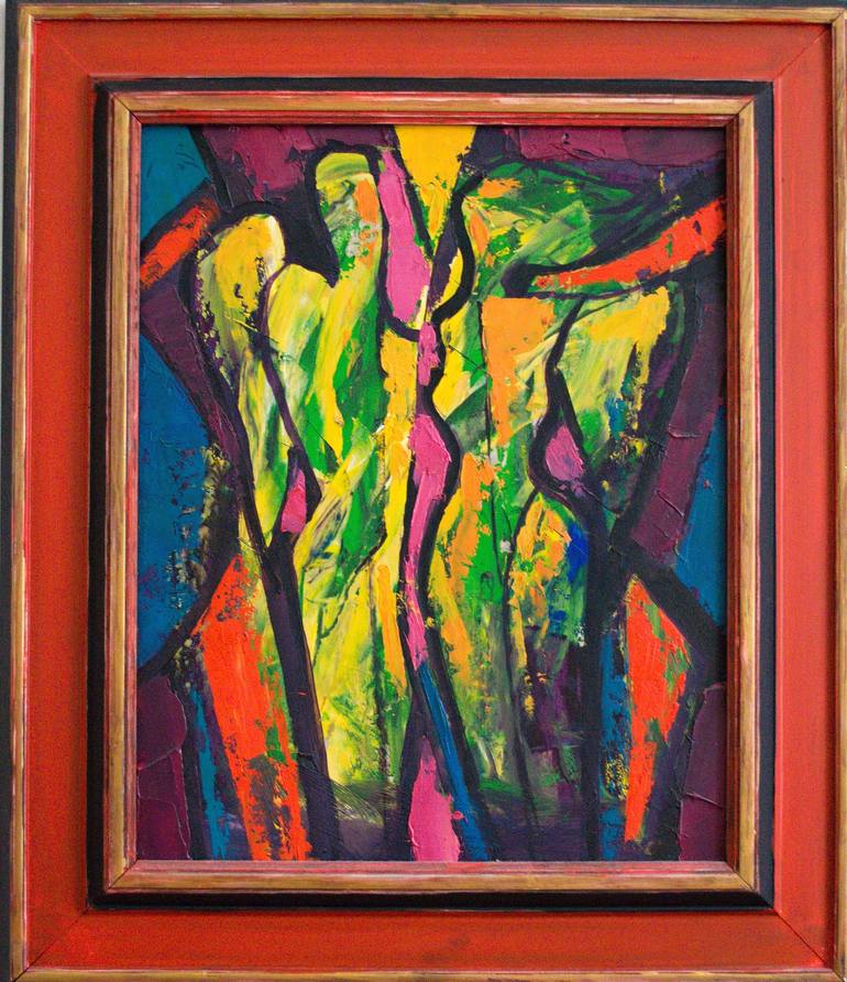 Original Cubism Love Painting by Rumen Sazdov