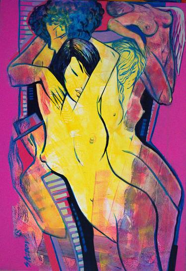 Original Expressionism Nude Paintings by Rumen Sazdov