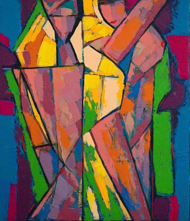 Original Cubism People Paintings by Rumen Sazdov