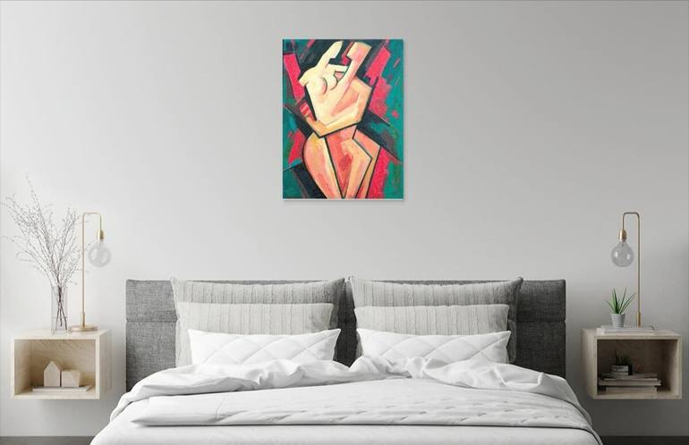 Original Cubism Love Painting by Rumen Sazdov