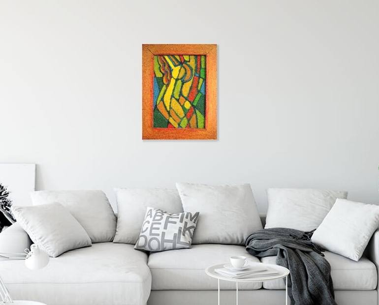 Original Cubism Geometric Painting by Rumen Sazdov