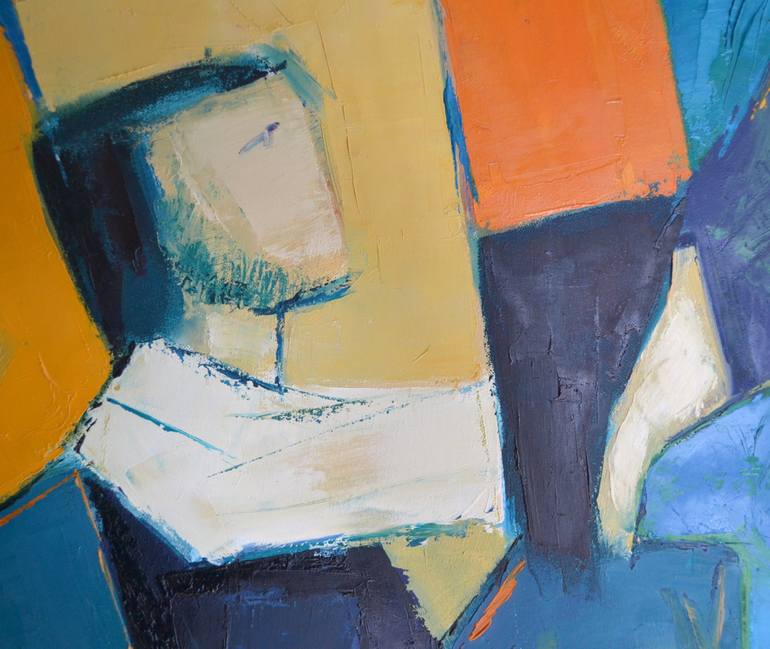 Original Cubism People Painting by Rumen Sazdov