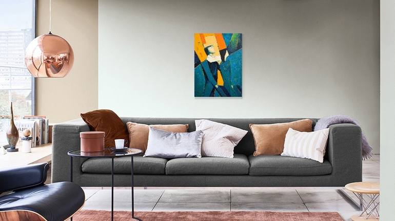 Original Cubism People Painting by Rumen Sazdov