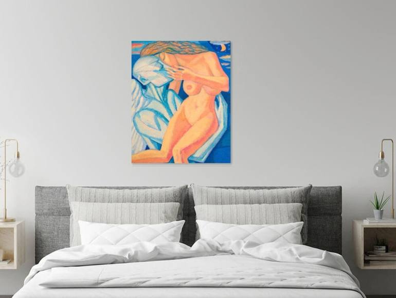 Original Cubism Nude Painting by Rumen Sazdov