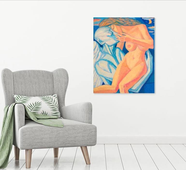 Original Cubism Nude Painting by Rumen Sazdov