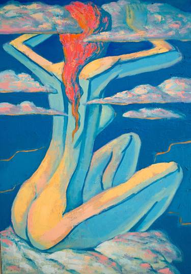 Original Cubism Nude Paintings by Rumen Sazdov