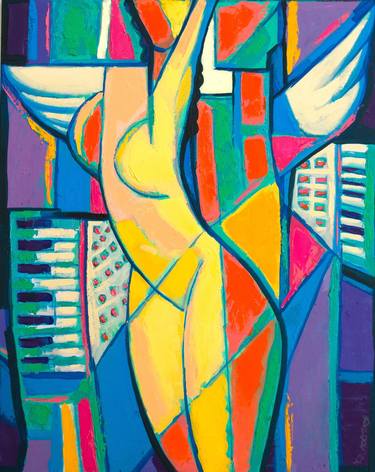 Original Cubism Nude Paintings by Rumen Sazdov