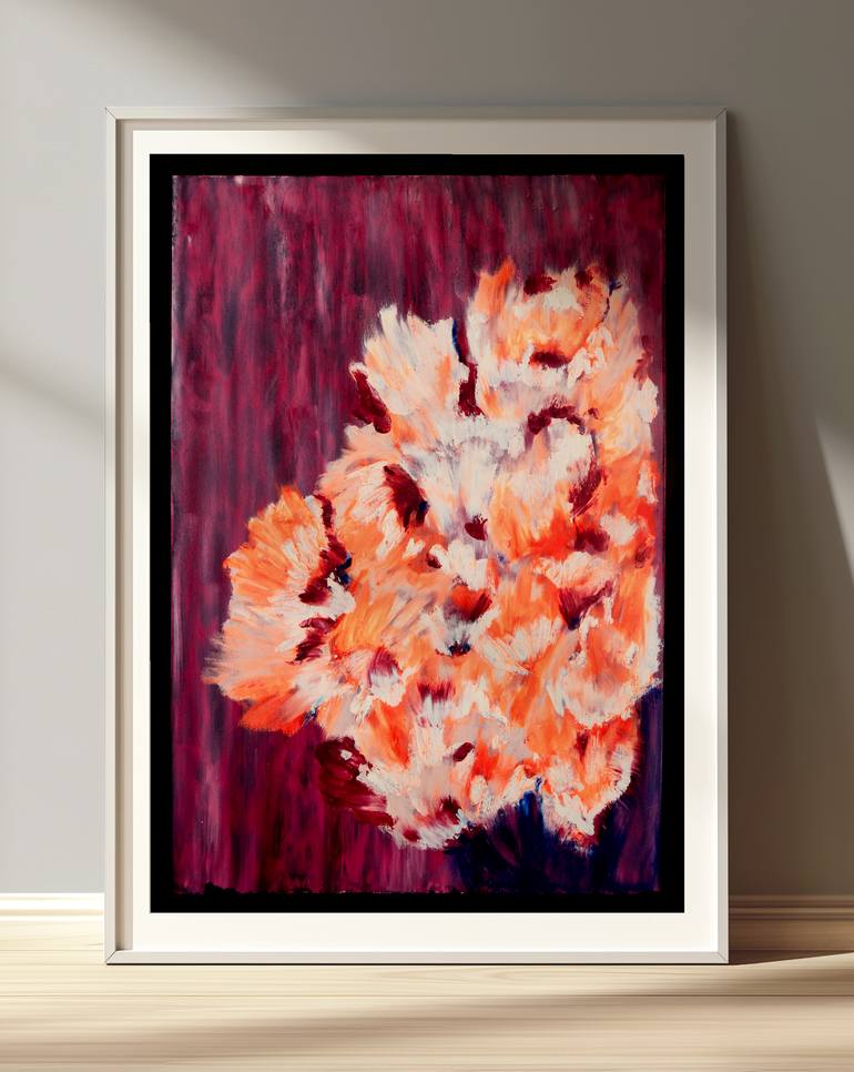 Original Expressionism Floral Painting by Monika Ardila