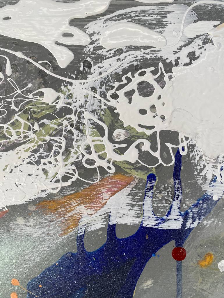 Original Abstract Expressionism Abstract Mixed Media by Cornelia Jensen