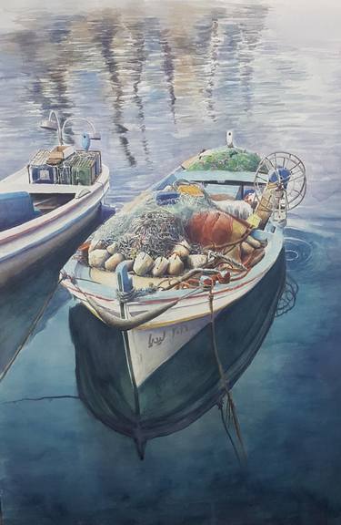 Original Realism Boat Paintings by Zaher El-Bizri