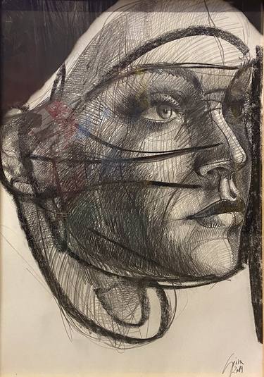 Original Abstract Expressionism Portrait Drawings by Giovanni Gabassi