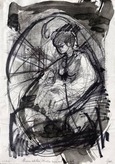 Original Abstract Expressionism Religious Drawings by Giovanni Gabassi
