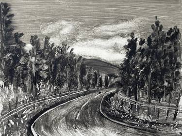 Original Black & White Travel Printmaking by Luo Yung