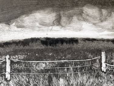 Original Black & White Landscape Printmaking by luo yung