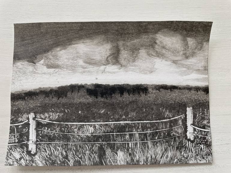 Original Black & White Landscape Printmaking by Luo Yung