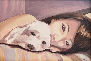 Print of Dogs Paintings by luo yung