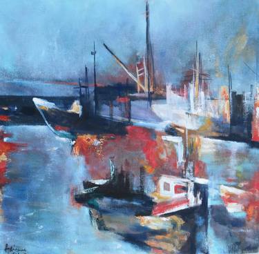 Print of Abstract Ship Paintings by ADRIENNE SILVA
