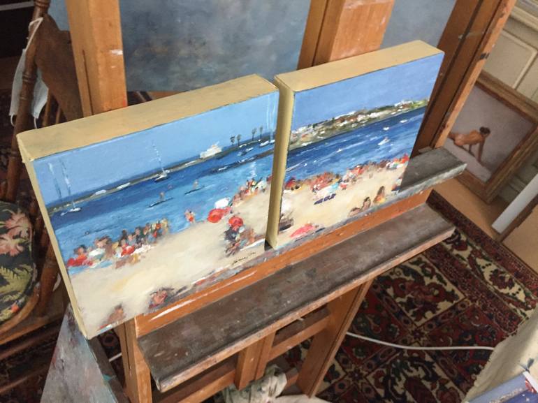 Original Impressionism Seascape Painting by Adrienne Silva 