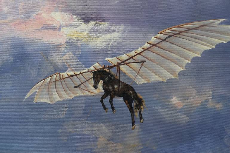 Original Surrealism Aerial Painting by Gabriel Bodnariu