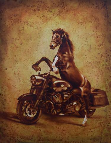 Original Motorbike Paintings by Gabriel Bodnariu