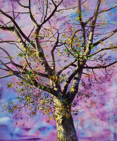Print of Realism Tree Paintings by Gabriel Bodnariu
