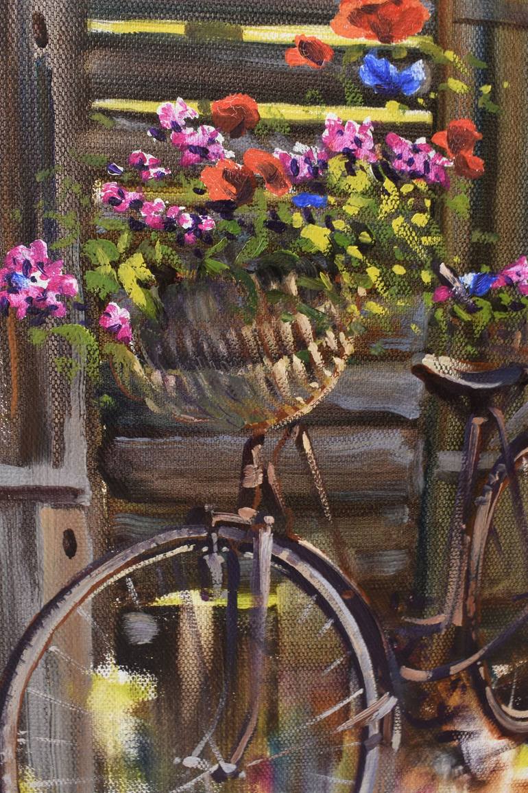 Original Bicycle Painting by Gabriel Bodnariu