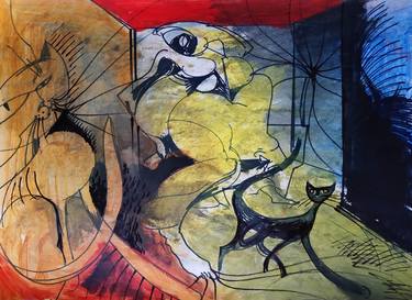 Original Cats Paintings by Misha Dontsov