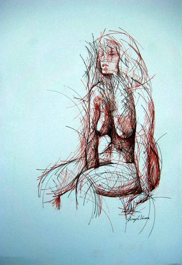 Original Nude Drawing by Joseph Vassie