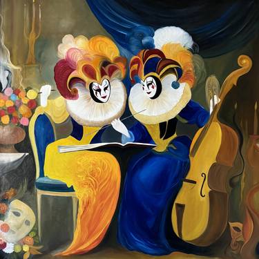 Print of Music Paintings by Roula chreim