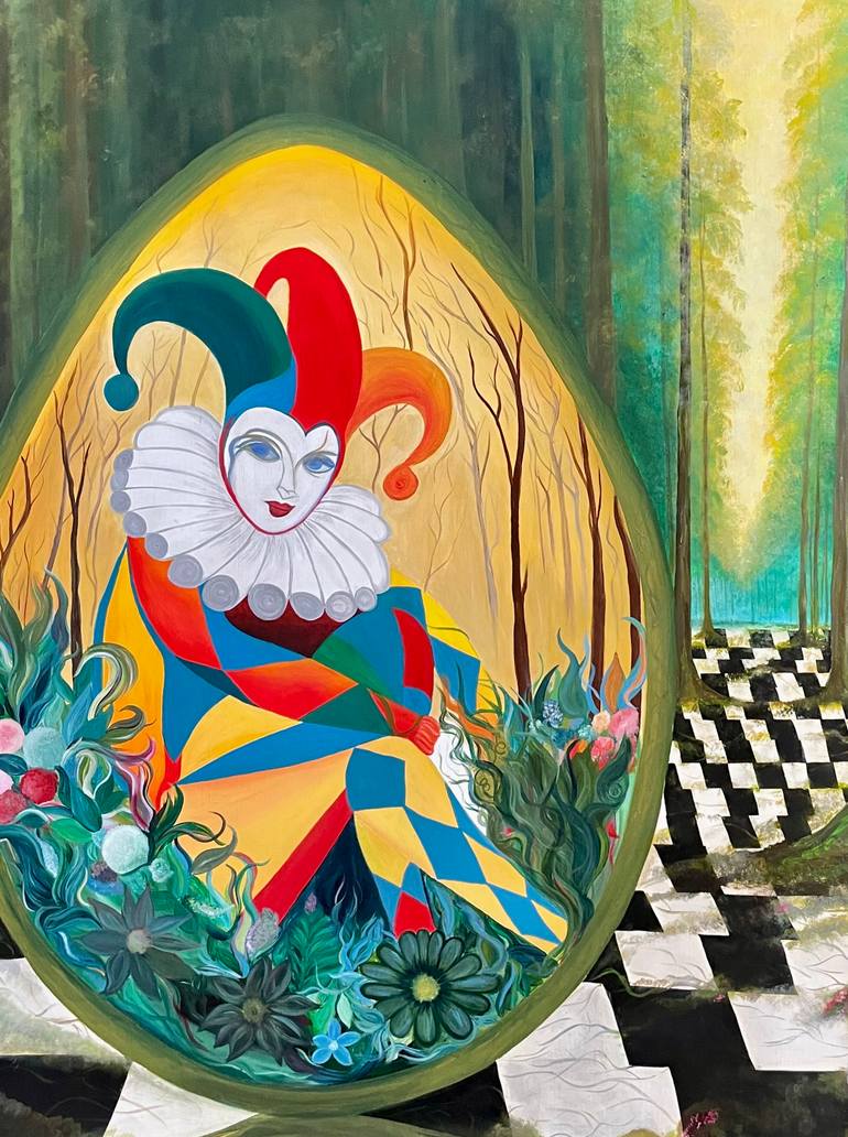 Original Abstract Expressionism Abstract Painting by Roula Chreim