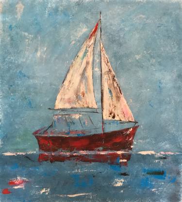 Original Boat Paintings by Roula chreim