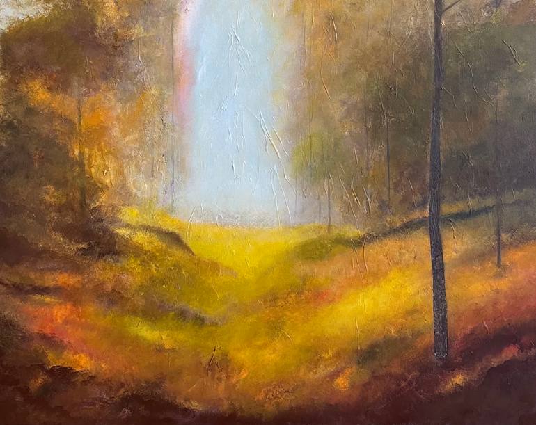 Original Abstract Expressionism Landscape Painting by Roula Chreim