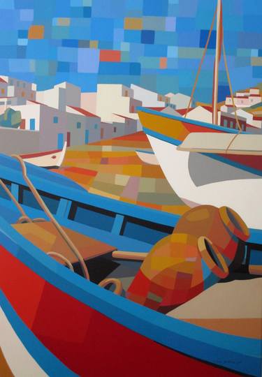 Print of Boat Paintings by Anica Govedarica