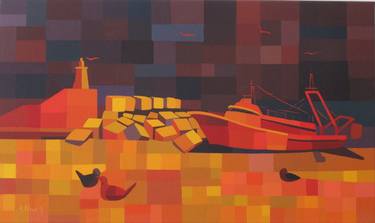 Print of Cubism Boat Paintings by Anica Govedarica