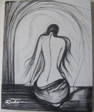 Original Figurative Nude Drawings by Rukshana Hooda