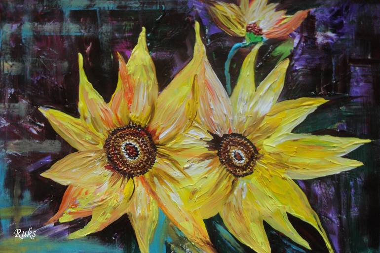 Original Floral Painting by Rukshana Hooda