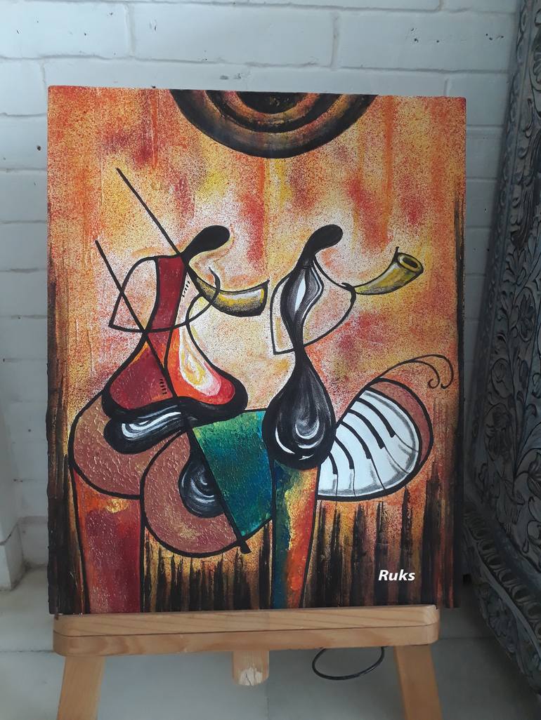 Original Abstract Expressionism Abstract Painting by Rukshana Hooda