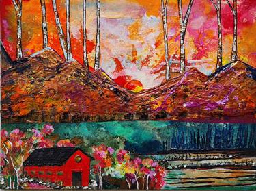 Original Abstract Expressionism Landscape Paintings by Rukshana Hooda