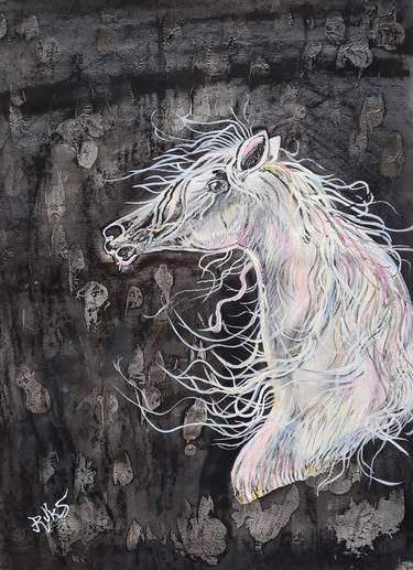 Original Abstract Expressionism Horse Paintings by Rukshana Hooda