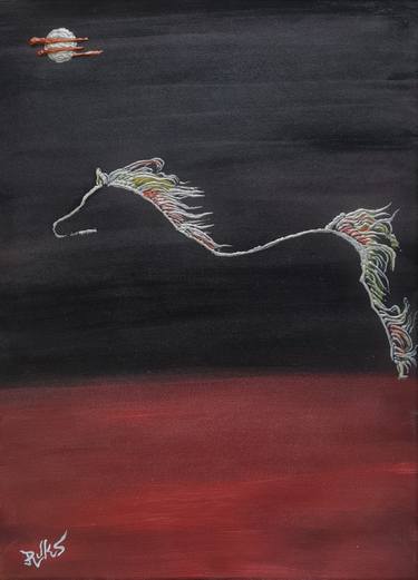 Original Abstract Expressionism Horse Paintings by Rukshana Hooda