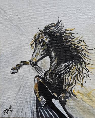 Original Abstract Expressionism Horse Paintings by Rukshana Hooda