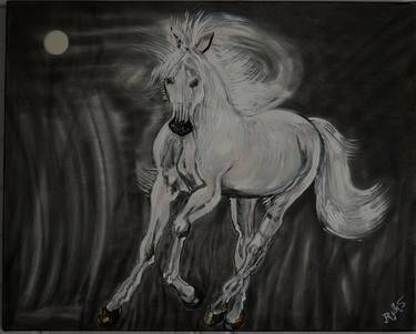 Original Abstract Expressionism Horse Paintings by Rukshana Hooda