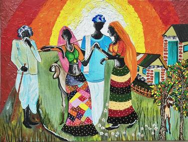 Print of Rural life Paintings by Rukshana Hooda