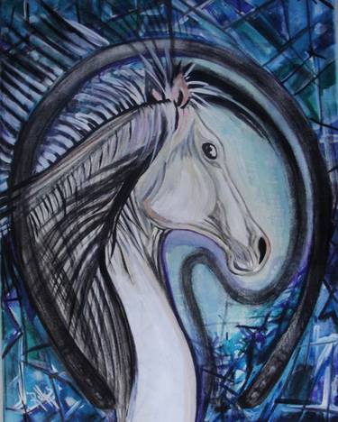 Original Contemporary Horse Paintings by Rukshana Hooda