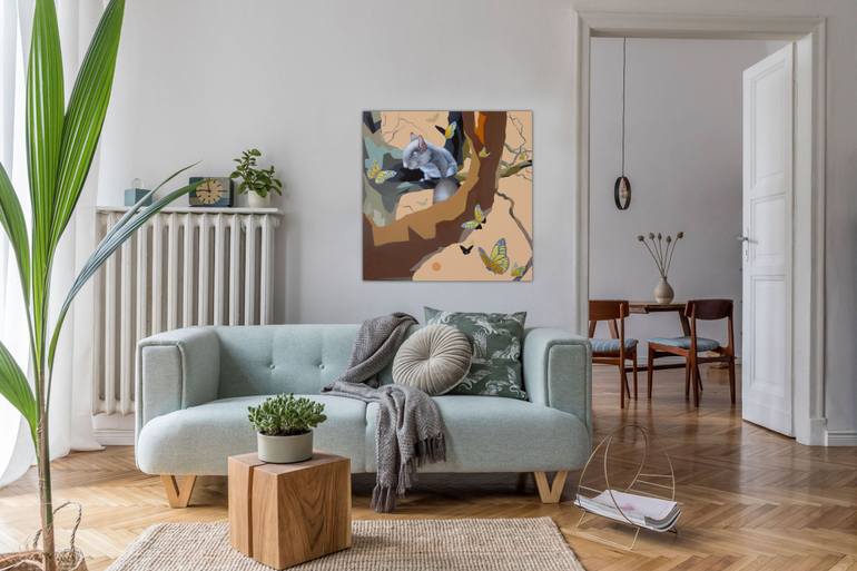 Original Surrealism Nature Painting by Anne Irene Angelshaug