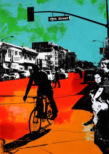 Original Figurative Bicycle Paintings by Deanna Fainelli