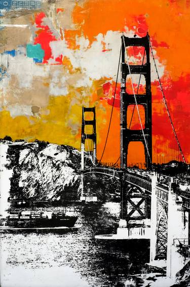 Original Abstract Expressionism Cities Paintings by Deanna Fainelli